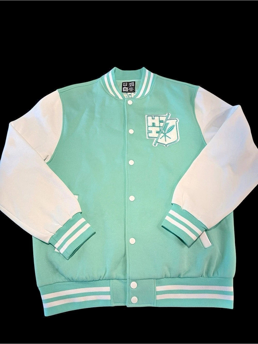 Hi Finest Color Block Varsity Jacket Green & White XL Like New